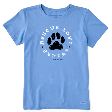 Life is Good Women's Rescue Love Repeat Crusher Tee