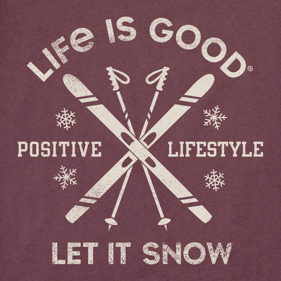 Life is Good Men's Let it Snow Ski Long Sleeve Crusher Tee