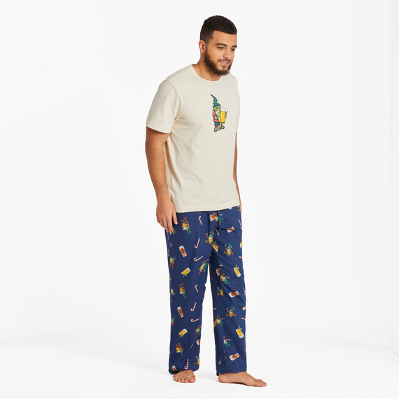 Life is Good Men s Holiday Gnome Beer Pattern Classic Sleep Pant