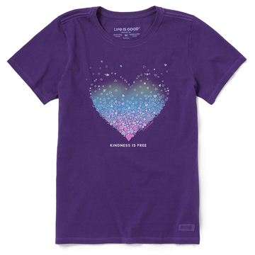 Life is Good Women's Kindness is Free Evaporating Heart Crusher Tee