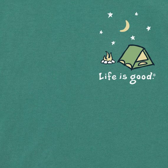 Life is Good Men's Take it Outside Camping Long Sleeve Crusher Lite Tee