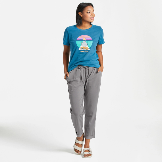 送料無料Life is Good. Women's Crusher-Flex Jogger, Mahogany Brown並行輸入 Lg Lifes Good Women\u0027s Life Is Good Solid Crusher-Flex ™ Joggers