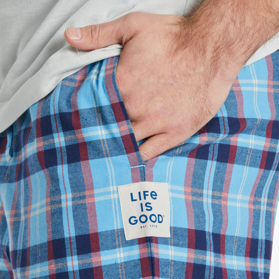Life is Good Men's Cool Blue Plaid Classic Sleep Pant – Good Vibes