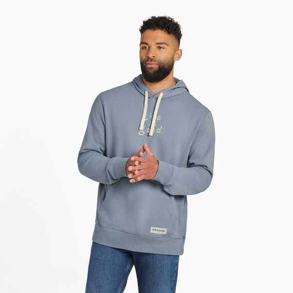 Life is Good Men s LIG Vintage Wordmark Stacked Simply True Fleece Hoo Good Vibes on Main