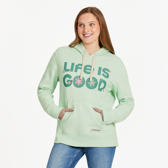 Life is Good Women s Life is Good Daisies Simply True Fleece Hoodie Good Vibes on Main