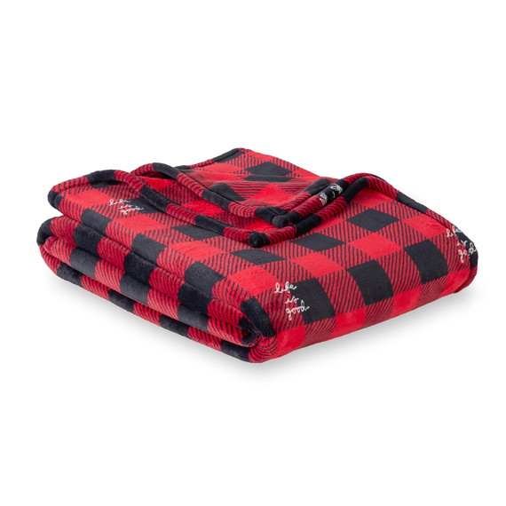 Plush Throw Blanket Buffalo Check