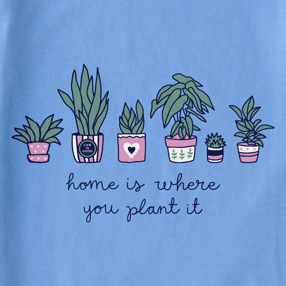 Life is Good Women's Home is Where you Plant it Short Sleeve Vee
