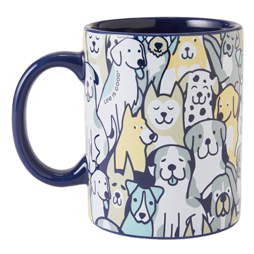 Life is Good Heart of Dogs Pattern Jake's Mug