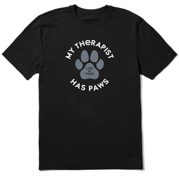Life is Good Men's My Therapist Has Paws Crusher Tee