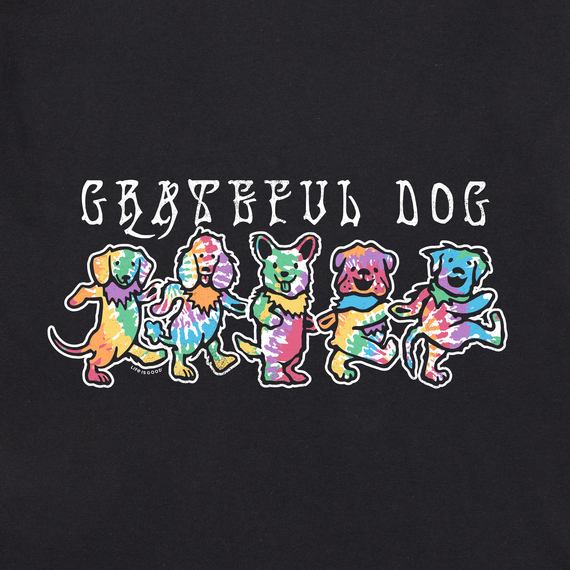 Life is Good Men s Tie Dye Grateful Dog Crusher Tee Good Vibes on Main