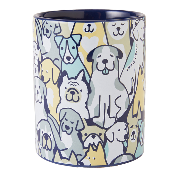 Life is Good Heart of Dogs Pattern Jake's Mug
