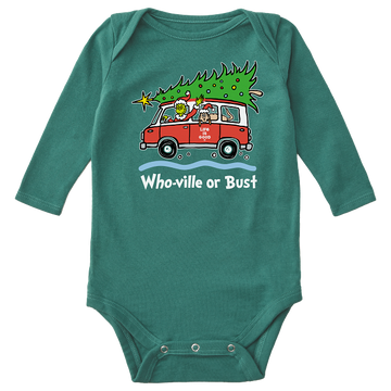 Life is Good Baby Crusher LS Bodysuit Grinch and Max Whoville