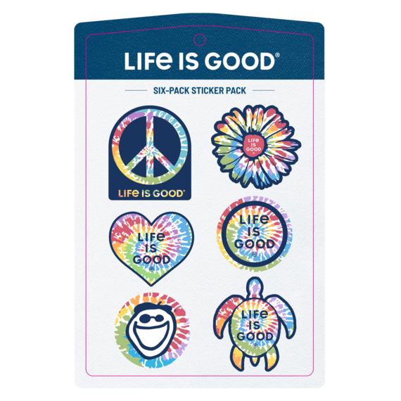 Life is Good Six pack of tie dye stickers