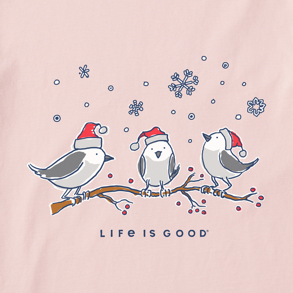 Life is Good Women's Three Little Holiday Birds Crusher Vee