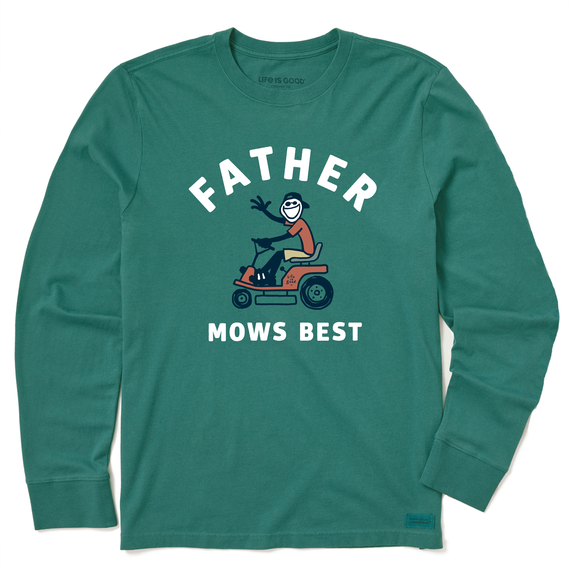 Life is Good Men's Father Mows Best Long Sleeve Crusher Tee