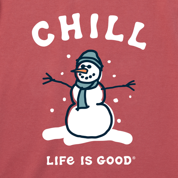 Life is Good Kids Chill Snowman Long Sleeve Crusher Tee