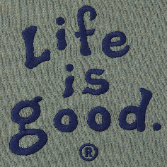 Life is Good Men's LIG Vintage Wordmark Stacked Simply True Fleece Crew