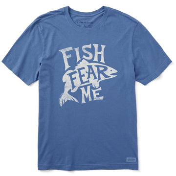 Life is Good Men's Typeout Fish Fear Me Crusher Tee
