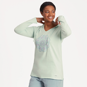 Life is Good Women's Turtle Mandala Long Sleeve Crusher Lite Hooded Tee