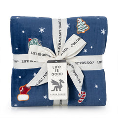 Life is Good Holiday Cookie Plush Throw Blanket