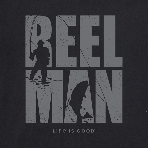 Life is Good Men's Reel Man Fishing Crusher Tee