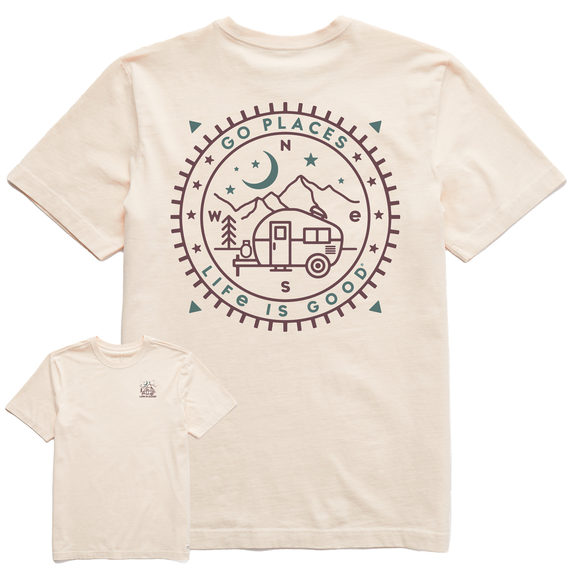 Life is Good Men's Go Places Camper Compass Crusher Tee