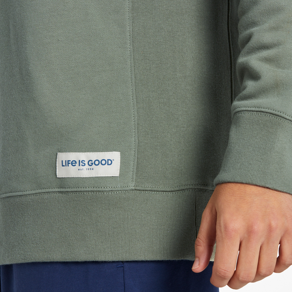 Life is Good Men's LIG Vintage Wordmark Stacked Simply True Fleece Crew