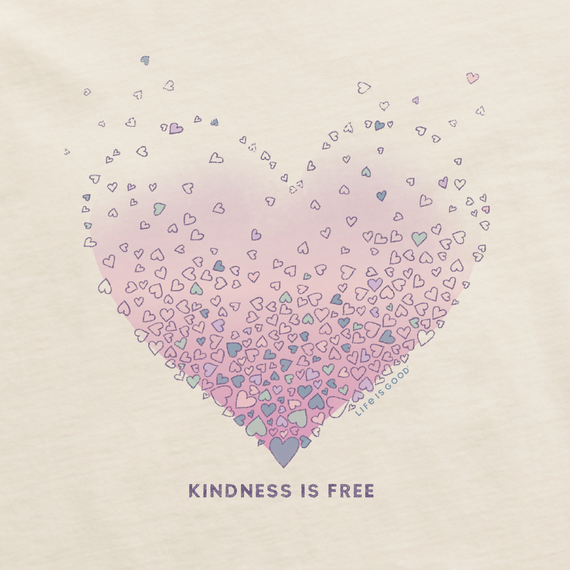 Life is Good Women's Kindness is Free Evaporating Heart Snuggle Up Relaxed Sleep Vee