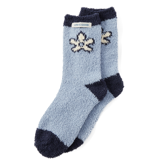 Life is Good Smoky Blue Snowflake Snuggle Sock