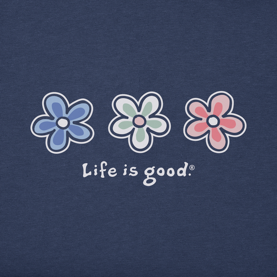 Life is Good Women's Three Daisies Snuggle Up Relaxed Sleep Vee
