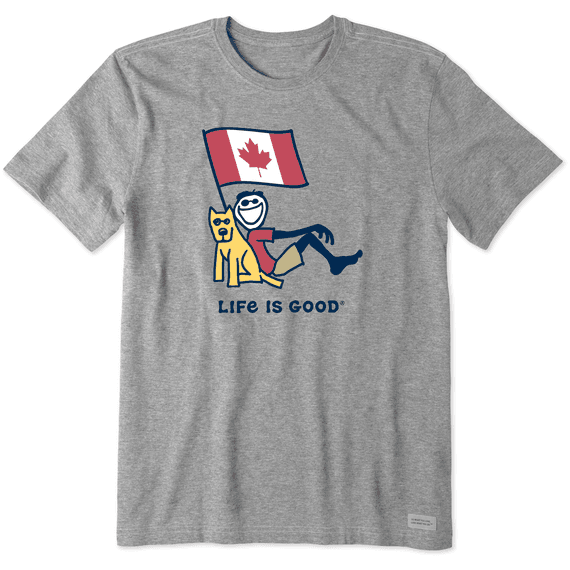 Life is Good Men's Jake and Rocket Canadian Flag Crusher Lite Tee