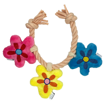 Life is Good Three Daisies Rope Dog Toy
