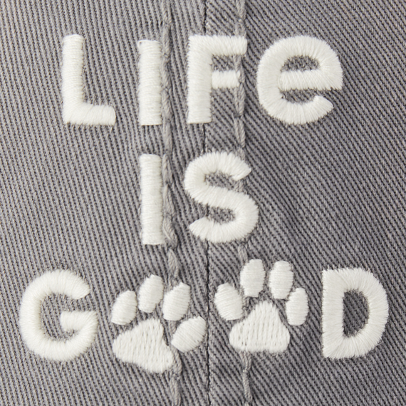 Life is Good Paw Print Sunwashed Chill Cap