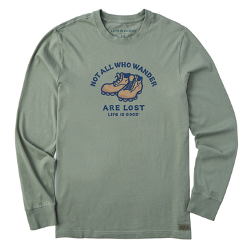 Life is Good Men's Not All Who Wander Are Lost Long Sleeve Crusher Tee