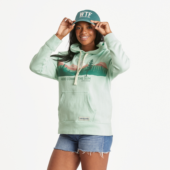 Life is Good Women's Here Comes The Sun Landscape Simply True Fleece Hoodie