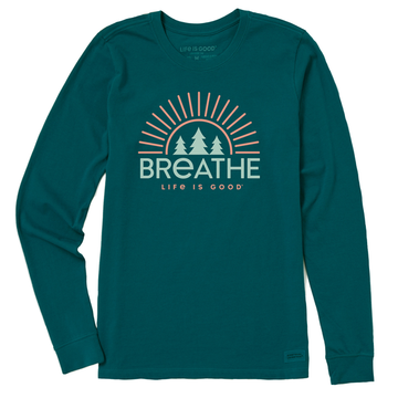Life is Good Women's Breathe Forest Trees Long Sleeve Crusher Tee