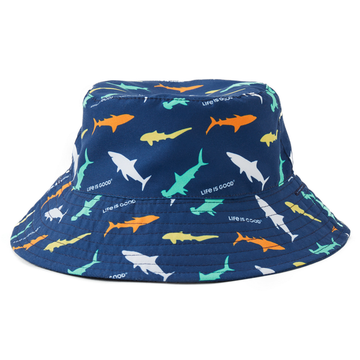 Life is Good Toddler Shark Pattern Made in the Shade Bucket Hat