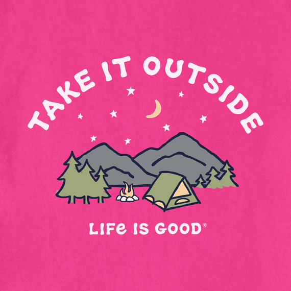 Life is Good Women's Take it Outside Camping Crusher Tee