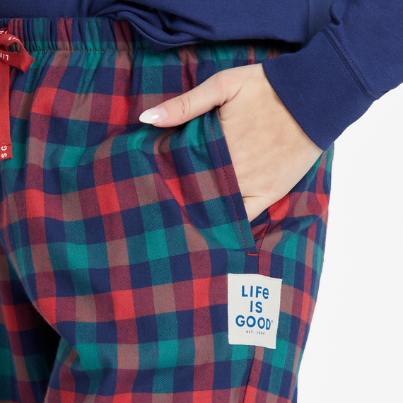 Life is Good Women's Holiday Red Check Classic Sleep Pant