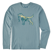 Life is Good Men's Macro Micro Dogscape Long Sleeve Crusher Tee