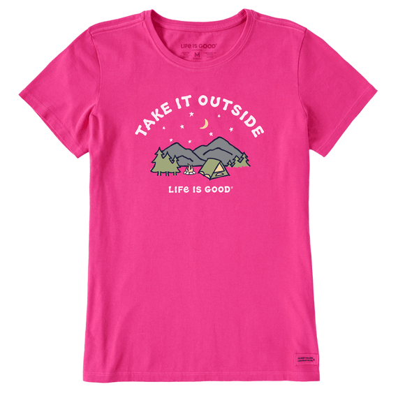 Life is Good Women's Take it Outside Camping Crusher Tee