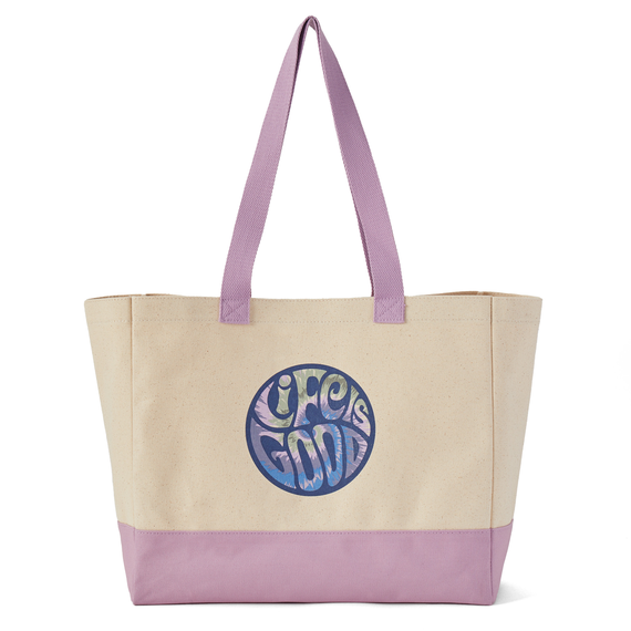 Groovy Tie Dye LIG Cotton Canvas Tote