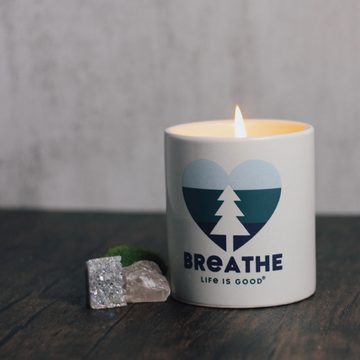 Life is Good Breathe Heart Tree Soy Candle