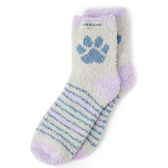 Life is Good Adult Paw Print Snuggle Sock