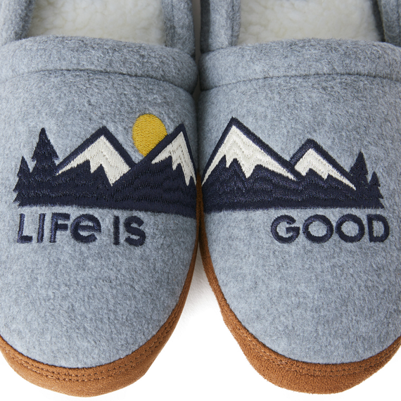 Life is Good Men's Mountains Fleece A-Line Slipper