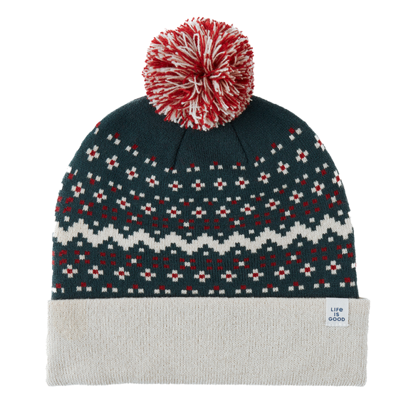 Life is Good Holiday Fair Isle Pattern So Chill Beanie