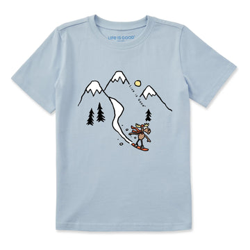 Life is Good Kids Moose Snowboard Vista Short Sleeve Crusher Tee