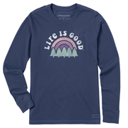 Life is Good Women's Rainbow Forest Long Sleeve Crusher Lite Tee