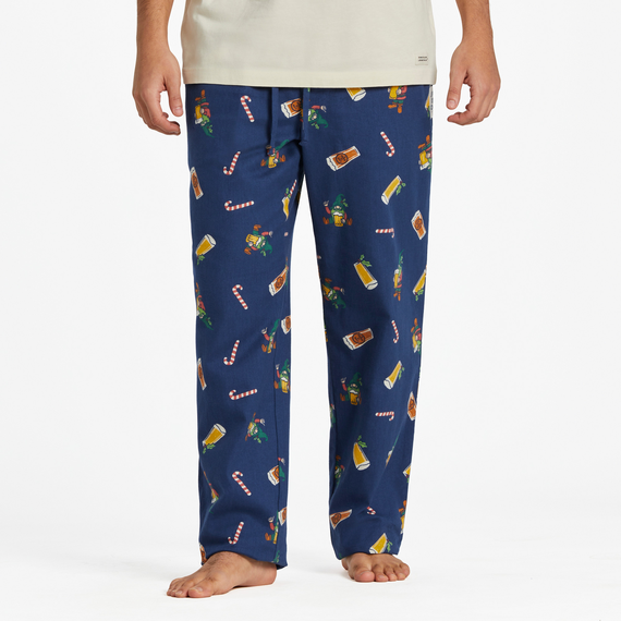 Life is Good Men's Holiday Gnome Beer Pattern Classic Sleep Pant