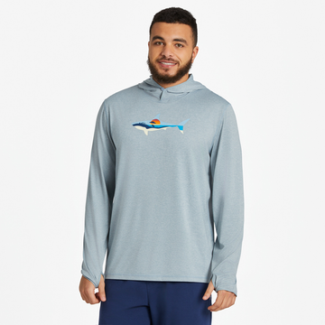 Life is Good Men's Sharkscape Long Sleeve Active Hooded Tee